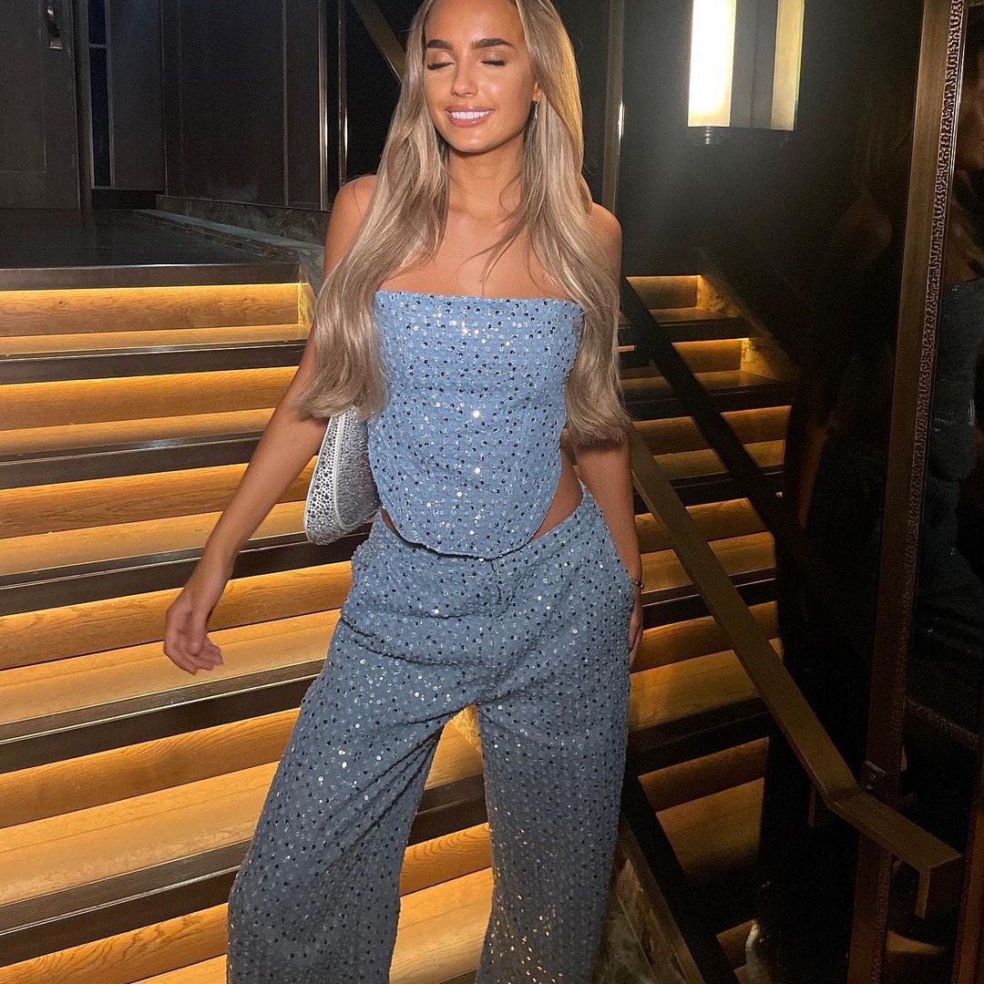 Crossfit Youtube - Women's Sexy Denim Sequin Slim Fit