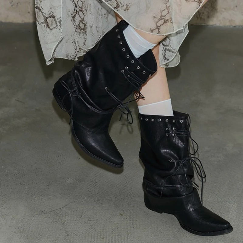 Crossfit Youtube - Women's Western Cowboy Short Boots Pointed